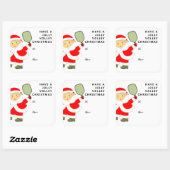 kerstcadeaulabels voor Pickleball Vierkante Sticker (Vel)