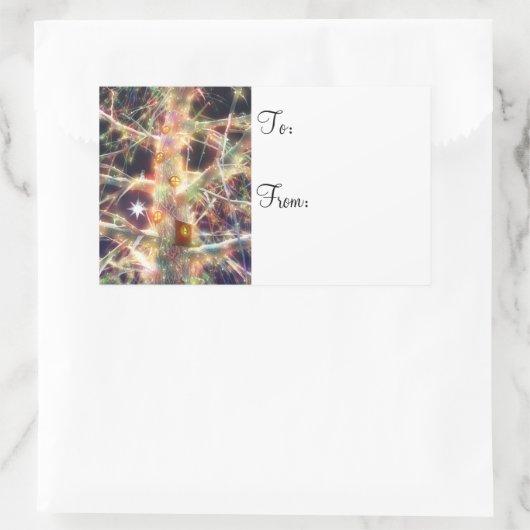 kerstcadeaulabels voor Treehouse Rechthoekige Sticker (Tas)