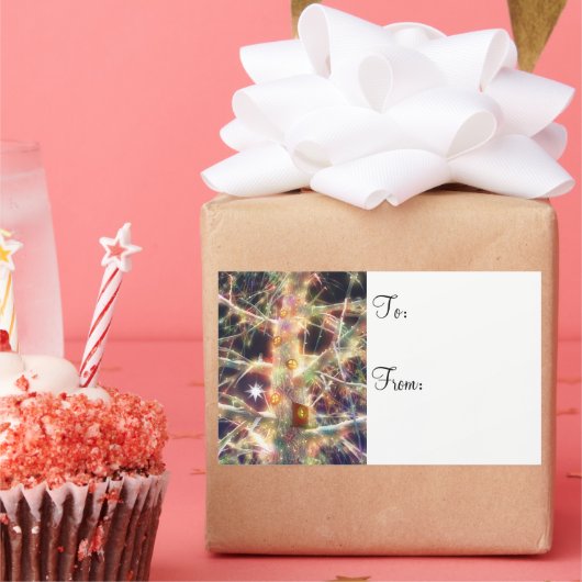 kerstcadeaulabels voor Treehouse Rechthoekige Sticker (Feest)