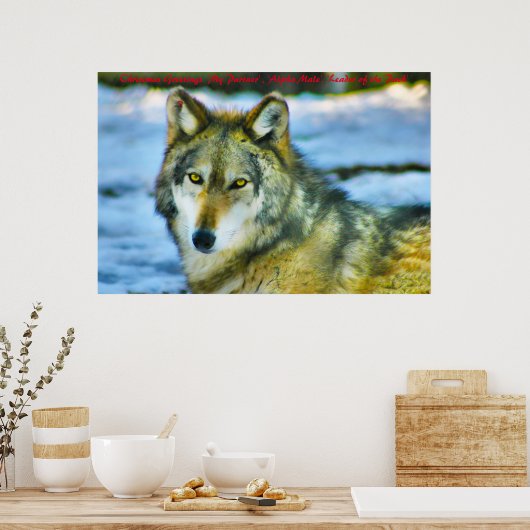 kerstcadeauleider van het pakket poster (Keuken)