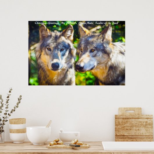 kerstcadeauleider van het pakket poster (Keuken)