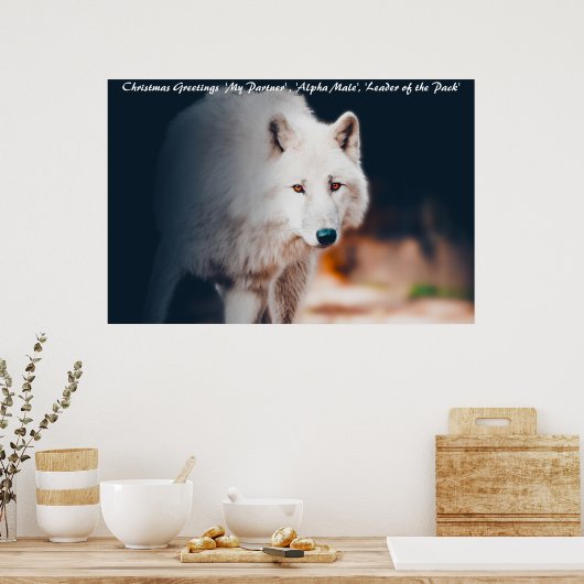 kerstcadeauleider van het pakket poster (Keuken)