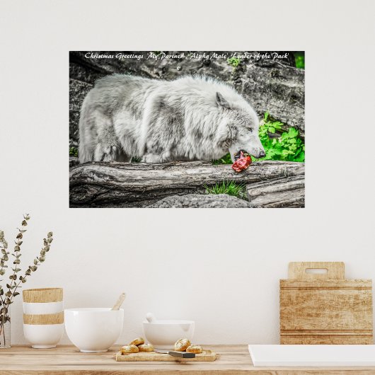 kerstcadeauleider van het pakket poster (Keuken)