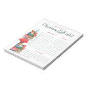 kerstcadeaulijst met kerstcadeautjes voor kerstcad notitieblok (Linkerzijde)