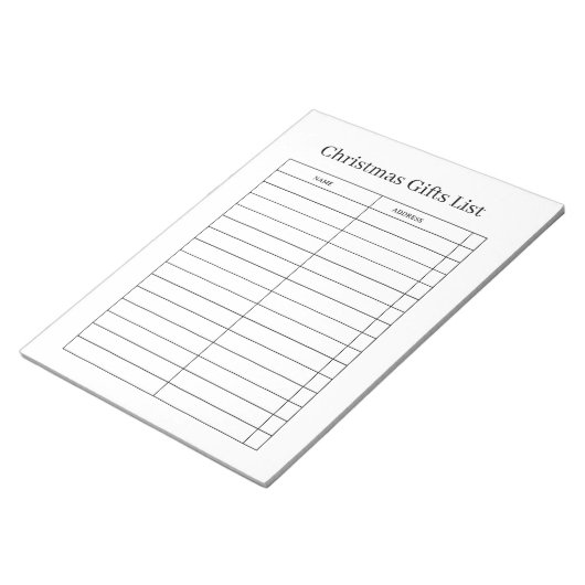 Kerstcadeaulijst Notitieblok (Schuin)