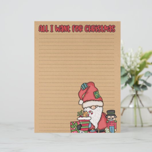 kerstcadeaulijst Papier (Staand voorkant)