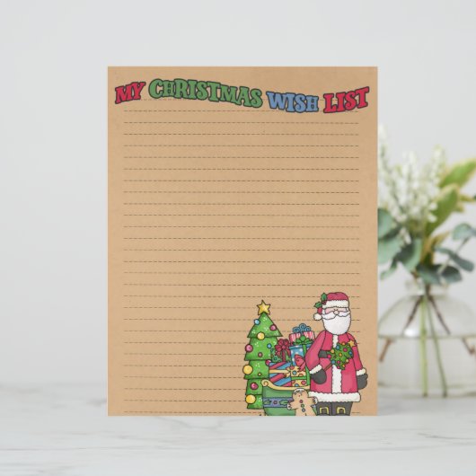 kerstcadeaulijst Papier (Staand voorkant)