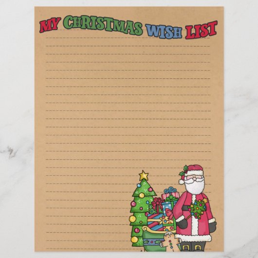 kerstcadeaulijst Papier (Voorkant)