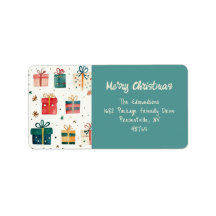 Kerstcadeaupakketten adreslabel