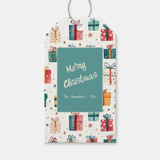 Kerstcadeaupakketten  cadeaulabel (Voorkant)