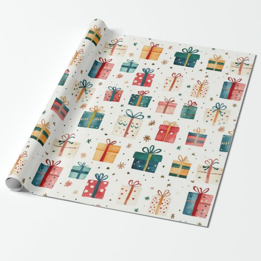  kerstcadeaupakketten cadeaupapier (Uitgerold)