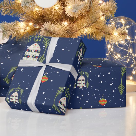 Kerstcadeaupapier Dennentak Boog Cadeaupapier (Feestdagen)
