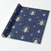 Kerstcadeaupapier Dennentak Boog Cadeaupapier (Uitgerold)