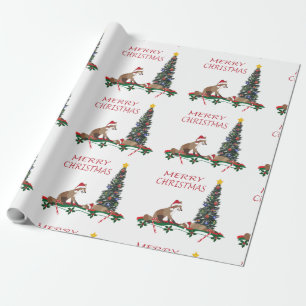 Kerstcadeaupapier, dieren in het wild cadeaupapier