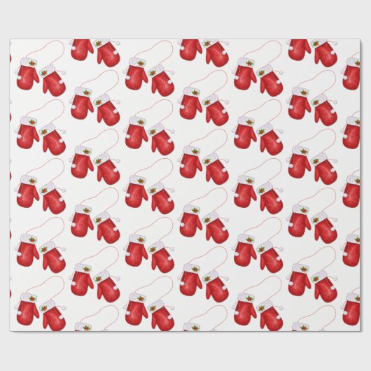 kerstcadeaupapier, feestdag Mittens Cadeaupapier (Vlak)