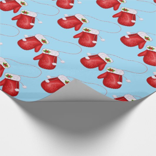 kerstcadeaupapier, feestdag Mittens Cadeaupapier (Hoek)