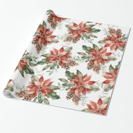 kerstcadeaupapier, insettia holiday-omslagpapier cadeaupapier