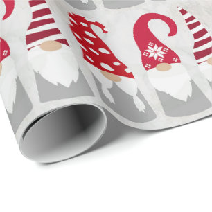 Kerstcadeaupapier - Kabouters in een rij Cadeaupapier