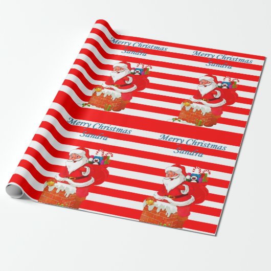 Kerstcadeaupapier Kerstman Cadeaupapier (Uitgerold)