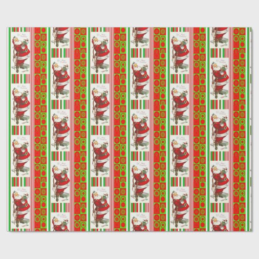 Kerstcadeaupapier Kerstman Cadeaupapier (Vlak)