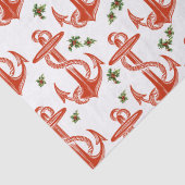 kerstcadeaupapier met anker of rood tissuepapier (Detail)