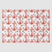  kerstcadeaupapier met anker of rood tissuepapier (Voorkant)