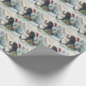 Kerstcadeaupapier met Berner Sennenhond Cadeaupapier (Hoek)