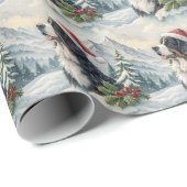 Kerstcadeaupapier met Berner Sennenhond Cadeaupapier (Rol Hoek)