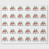Kerstcadeaupapier met drie kabouters cadeaupapier (Vlak)