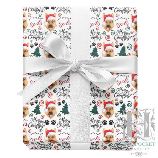 Kerstcadeaupapier met Duitse Herders Cadeaupapier