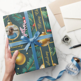 Kerstcadeaupapier met foto en tekst cadeaupapier