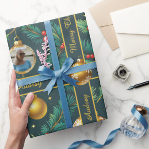 Kerstcadeaupapier met foto en tekst cadeaupapier