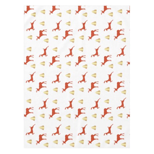 Kerstcadeaupapier met herten tafelkleed (Voorkant)
