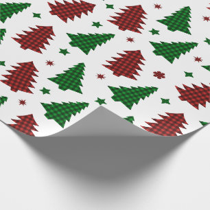 kerstcadeaupapier met kerstbomen die de pan uit go cadeaupapier