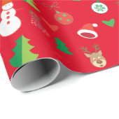 Kerstcadeaupapier met kerstfiguren cadeaupapier (Rol Hoek)