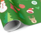 Kerstcadeaupapier met kerstfiguren cadeaupapier (Rol Hoek)