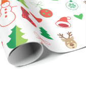 Kerstcadeaupapier met kerstfiguren cadeaupapier (Rol Hoek)