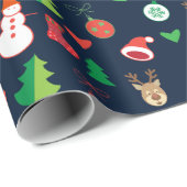 Kerstcadeaupapier met kerstfiguren cadeaupapier (Rol Hoek)