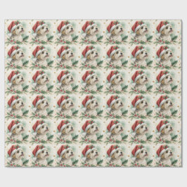 Kerstcadeaupapier met Morkie Cadeaupapier