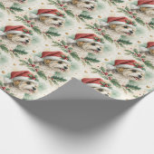 Kerstcadeaupapier met Morkie Cadeaupapier (Hoek)