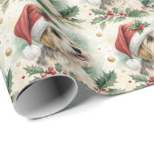 Kerstcadeaupapier met Morkie Cadeaupapier (Rol Hoek)