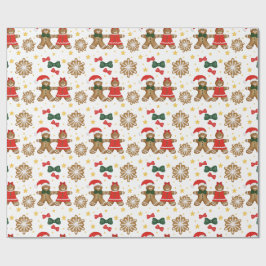 Kerstcadeaupapier met peperkoekvrienden cadeaupapier