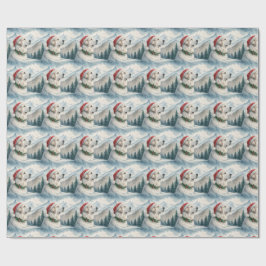 Kerstcadeaupapier met Pyreneese herder Cadeaupapier