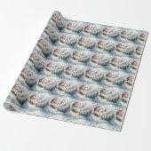 Kerstcadeaupapier met Pyreneese herder Cadeaupapier (Uitgerold)