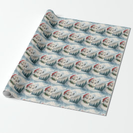 Kerstcadeaupapier met Pyreneese herder Cadeaupapier
