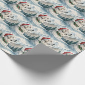 Kerstcadeaupapier met Pyreneese herder Cadeaupapier (Hoek)