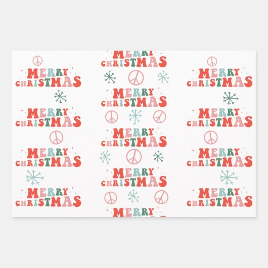 kerstcadeaupapier met Retro Groovy Inpakpapier Vel (Voorkant)