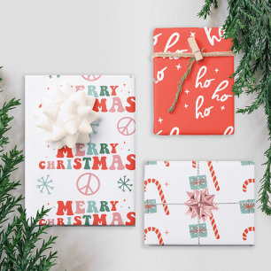  kerstcadeaupapier met Retro Groovy Inpakpapier Vel