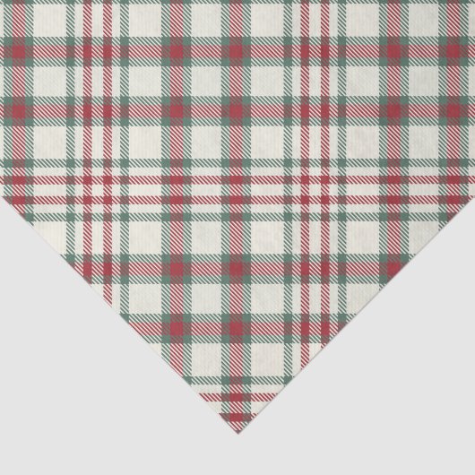  kerstcadeaupapier met rood groen geplakt tissuepapier (Detail)