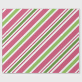 Kerstcadeaupapier met roze streep cadeaupapier (Vlak)